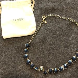 J Crew costume navy blue and gold necklace